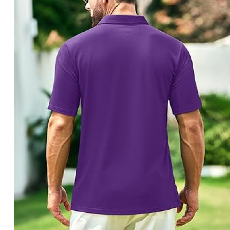 Purple Golf Polo Shirt, 200gsm Breathable Knit, Cotton Blend Stretch, OEM