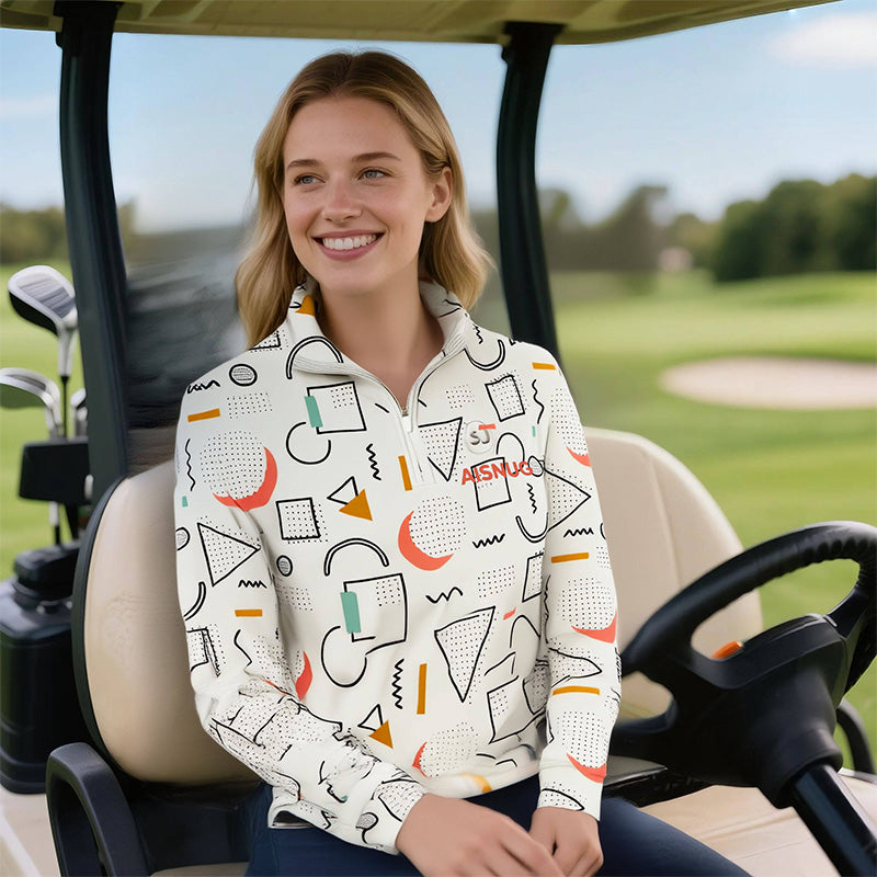 1/4 Zip Pullover Women, Printed Poly-Spandex Jersey 220–270g | OEM