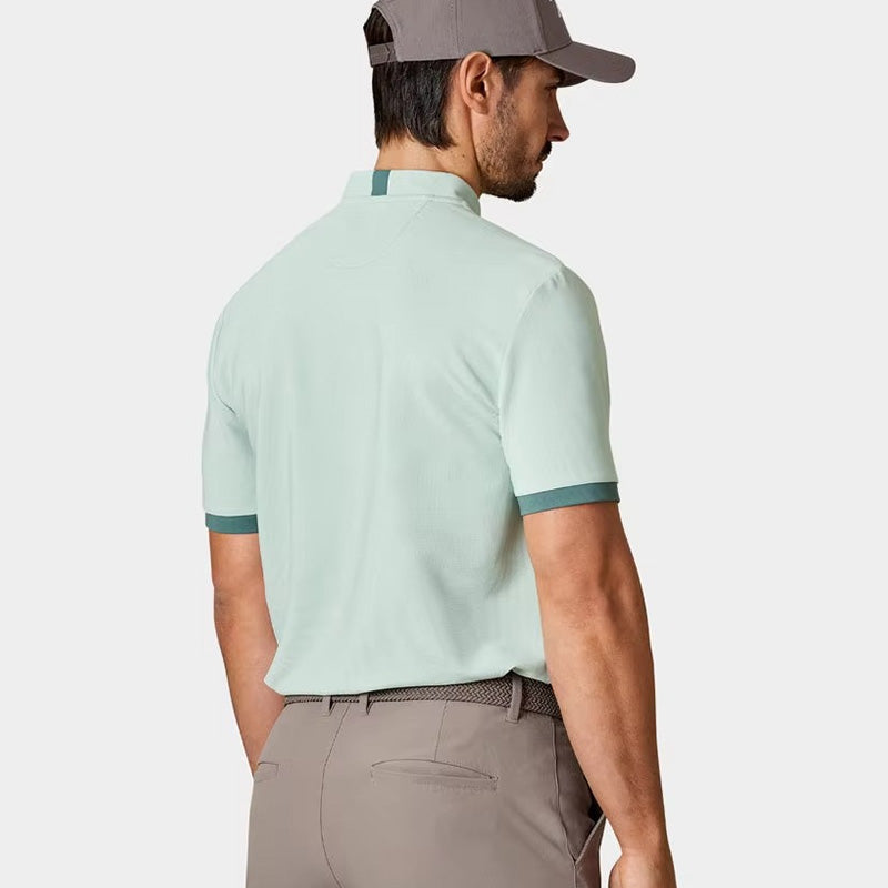 Collarless Golf Polo Shirt | Breathable Knit Poly/Cotton, Button Placket OEM