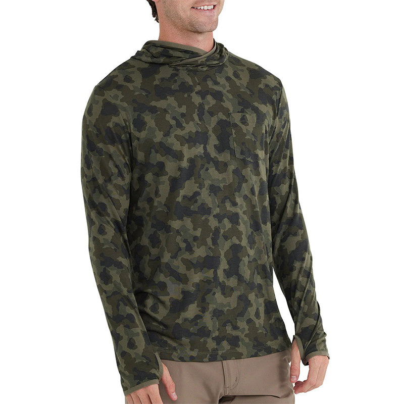 Men’s Bamboo Fiber Fishing Hoodie, Quick-Dry Breathable Camo | OEM Digital Print