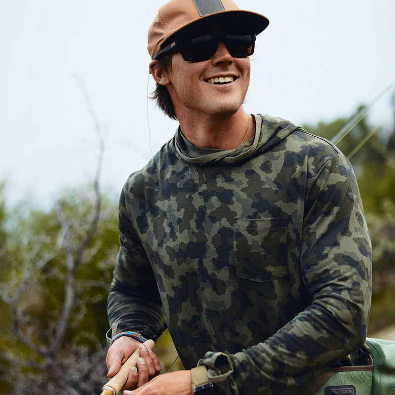 Men’s Bamboo Fiber Fishing Hoodie, Quick-Dry Breathable Camo | OEM Digital Print