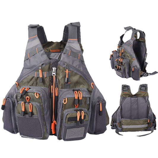Fishing Vest Mens Multi-Pocket Life Vest, Nylon Jersey + EPE Foam | OEM/ODM
