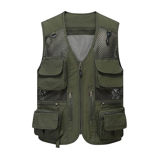 Fishing Vests for Men, 15-Pocket Mesh Utility Vest, 220g Woven | OEM/ODM