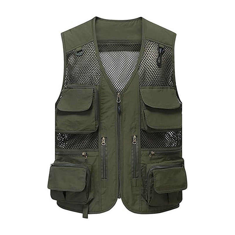 Fishing Vests for Men, 15-Pocket Mesh Utility Vest, 220g Woven | OEM/ODM