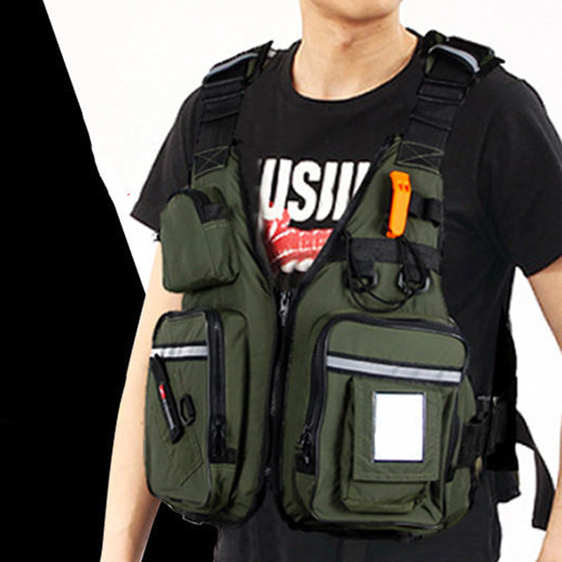 Fly Fishing Vest, Durable Oxford + Foam, Multi-Pocket Reflective | OEM/ODM