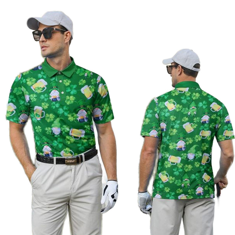 Fun Golf Polo Shirts – St. Patrick’s All-Over Print Custom OEM