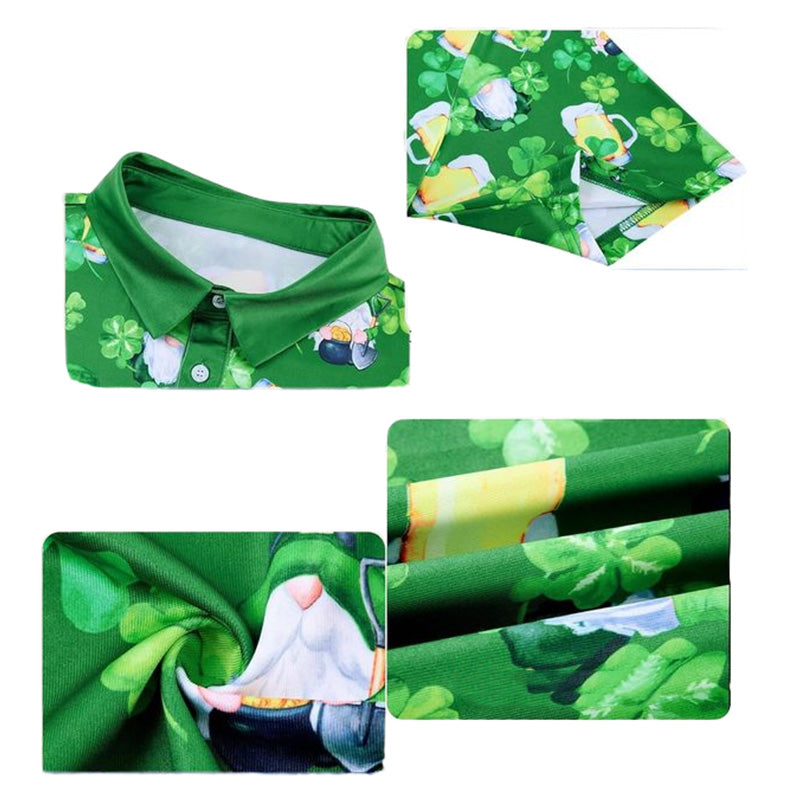 Fun Golf Polo Shirts – St. Patrick’s All-Over Print Custom OEM