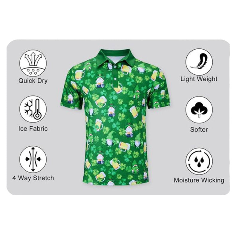 Fun Golf Polo Shirts – St. Patrick’s All-Over Print Custom OEM