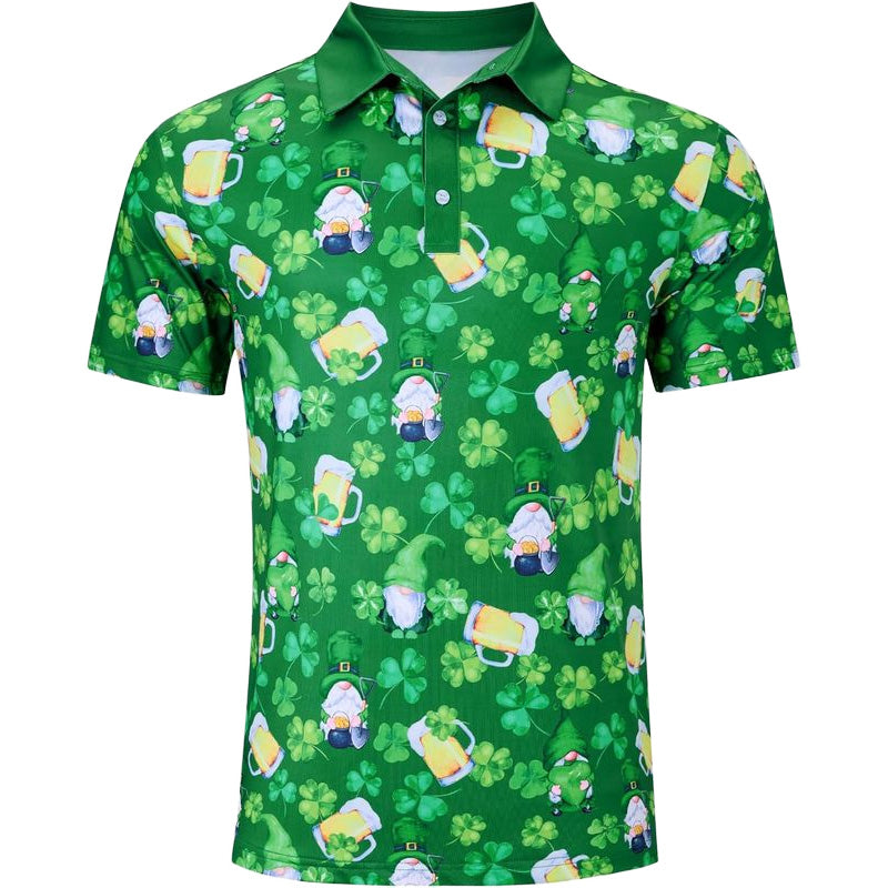 Fun Golf Polo Shirts – St. Patrick’s All-Over Print Custom OEM