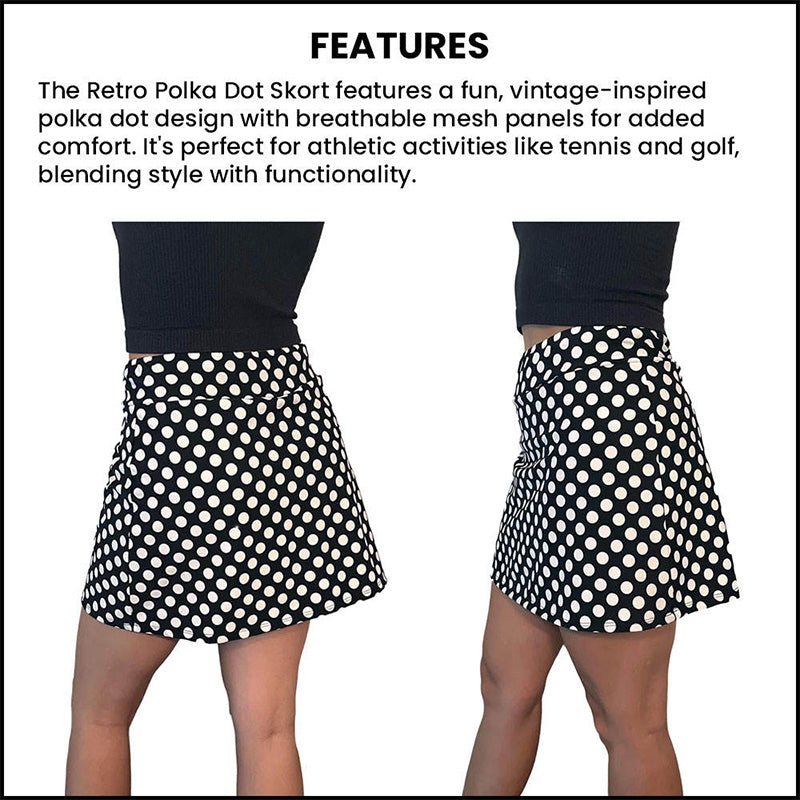 Polka Dot Fun Golf Skorts for Women with Side Pocket