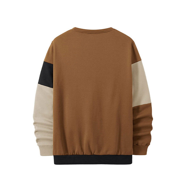 Color-Block Golf Crewneck Pullover, 220g Cotton Jersey, Custom OEM/ODM