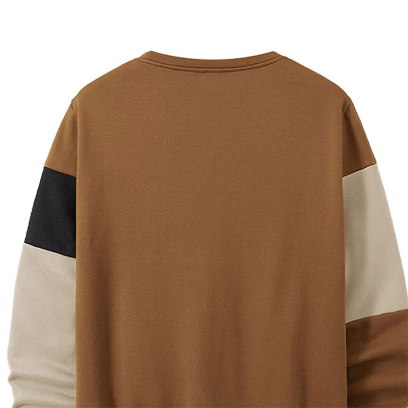 Color-Block Golf Crewneck Pullover, 220g Cotton Jersey, Custom OEM/ODM