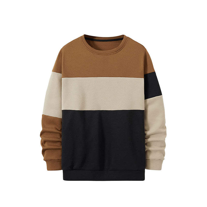 Color-Block Golf Crewneck Pullover, 220g Cotton Jersey, Custom OEM/ODM