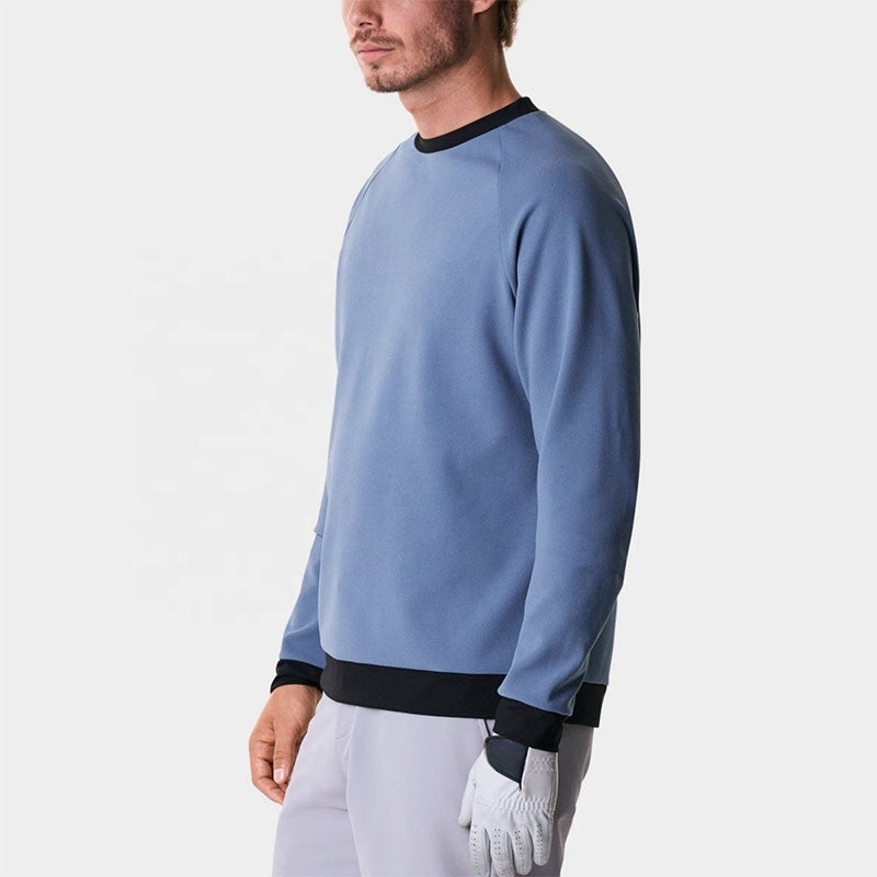 Performance Golf Crewneck Pullover with Quick-Dry Stretch & Adjustable Hem