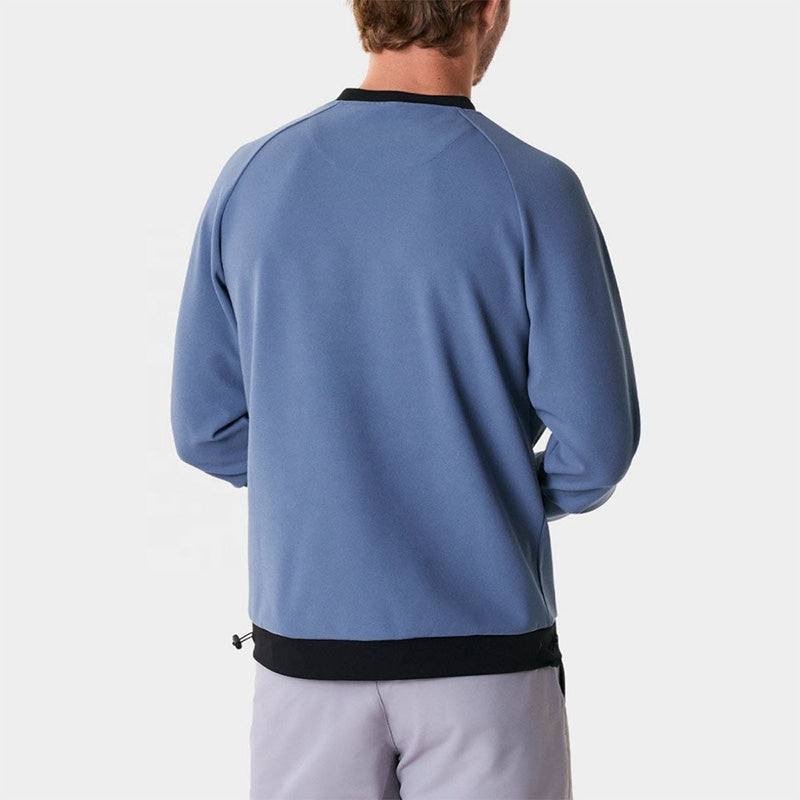 Performance Golf Crewneck Pullover with Quick-Dry Stretch & Adjustable Hem