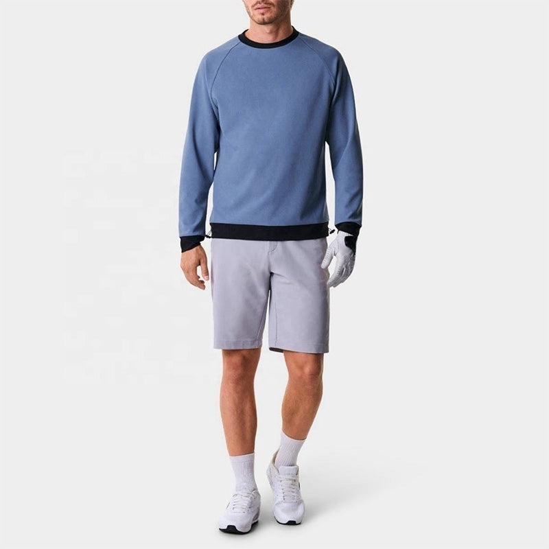 Performance Golf Crewneck Pullover with Quick-Dry Stretch & Adjustable Hem