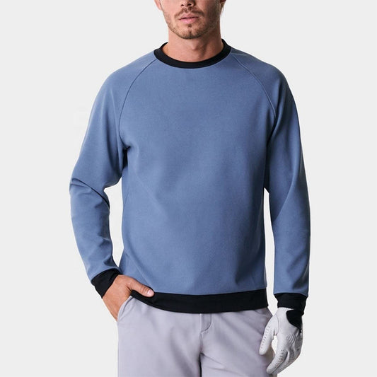 Performance Golf Crewneck Pullover with Quick-Dry Stretch & Adjustable Hem