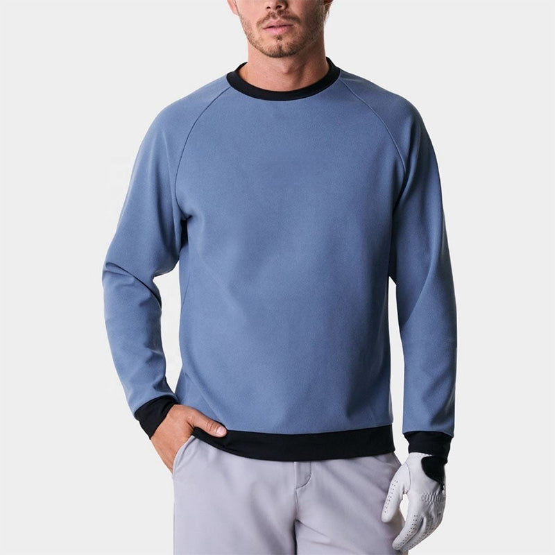 Performance Golf Crewneck Pullover with Quick-Dry Stretch & Adjustable Hem