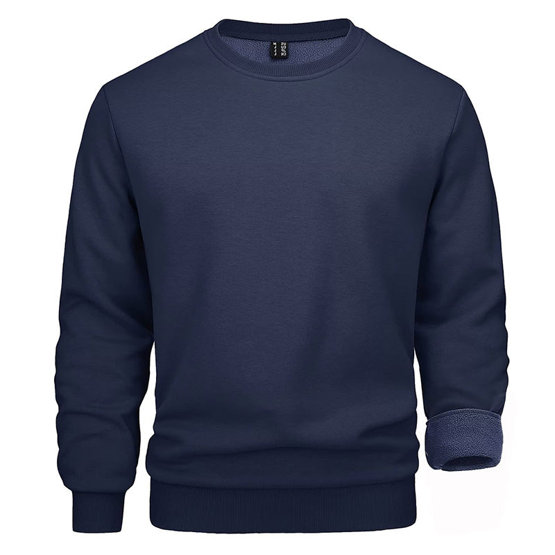 Windproof Golf Crewneck Sweatshirt, Poly-Cotton Knit, Loose Fit Pullover