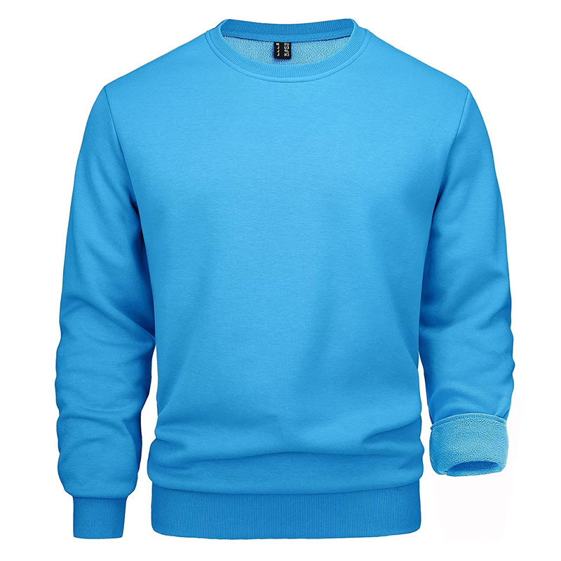 Windproof Golf Crewneck Sweatshirt, Poly-Cotton Knit, Loose Fit Pullover