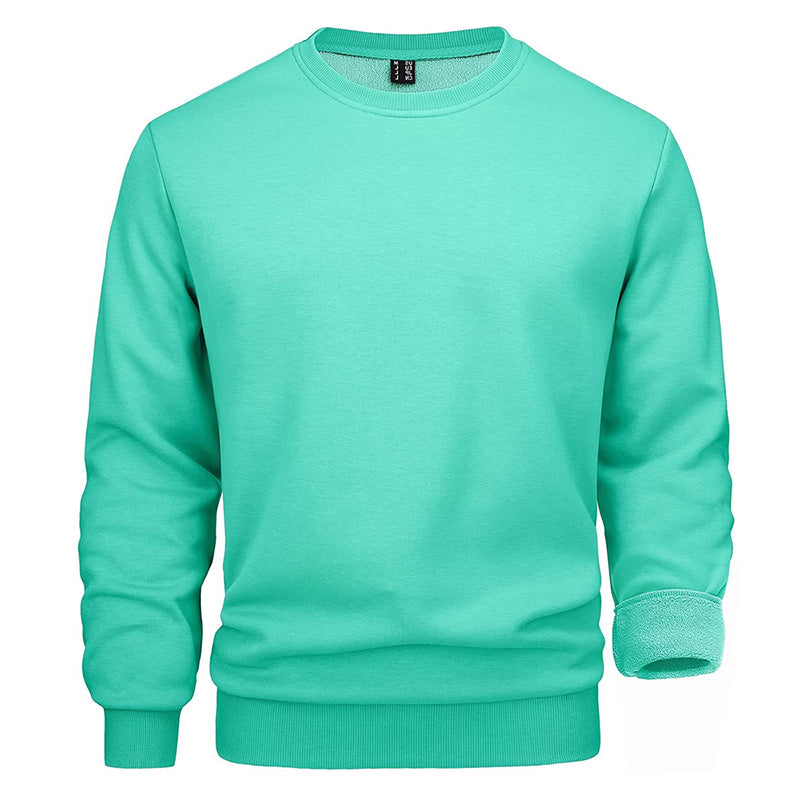 Windproof Golf Crewneck Sweatshirt, Poly-Cotton Knit, Loose Fit Pullover