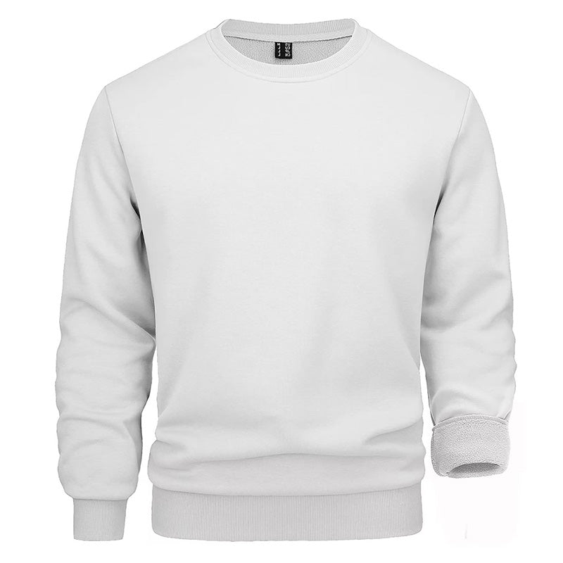 Windproof Golf Crewneck Sweatshirt, Poly-Cotton Knit, Loose Fit Pullover