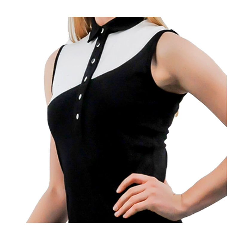 Sleeveless Contrast Polo Golf Dress Ladies, Breathable Summer Style