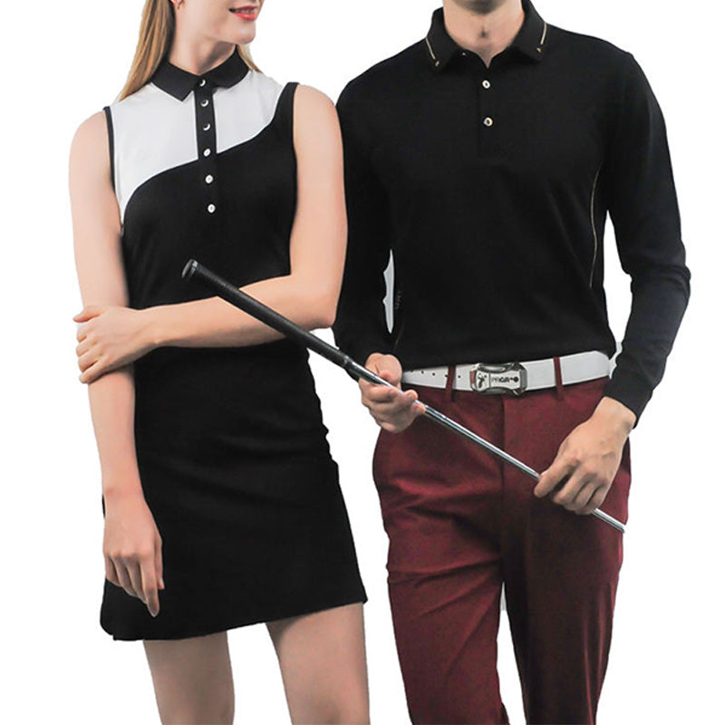 Sleeveless Contrast Polo Golf Dress Ladies, Breathable Summer Style