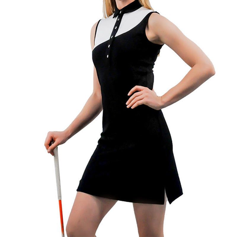 Sleeveless Contrast Polo Golf Dress Ladies, Breathable Summer Style