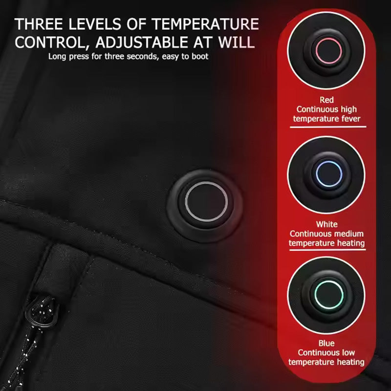 Heated Golf Vest Full-Zip, 100% Polyester Shell + Cotton Fill | OEM