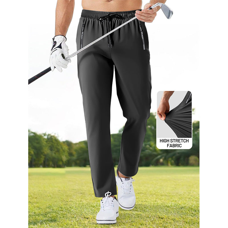 Mens Jogger Style Golf Pants, Quick Dry 100% Cotton Tapered Fit