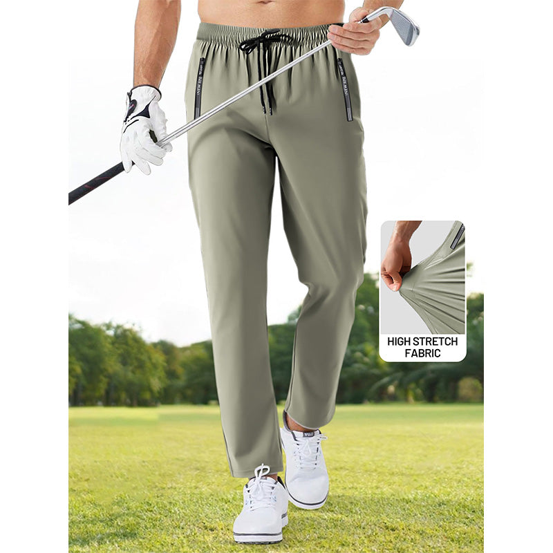 Mens Jogger Style Golf Pants, Quick Dry 100% Cotton Tapered Fit