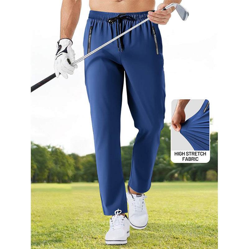 Mens Jogger Style Golf Pants, Quick Dry 100% Cotton Tapered Fit