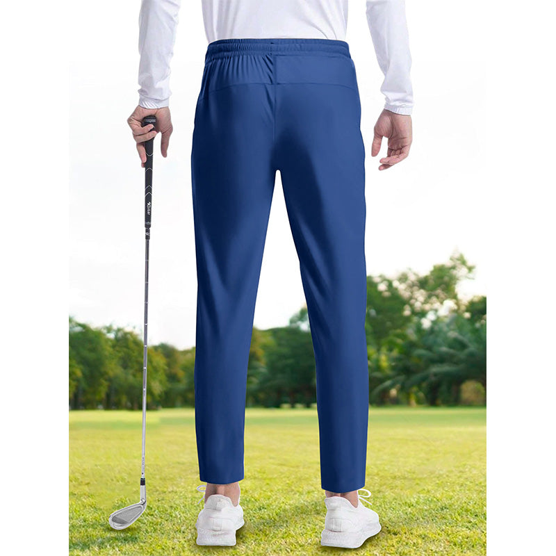 Mens Jogger Style Golf Pants, Quick Dry 100% Cotton Tapered Fit