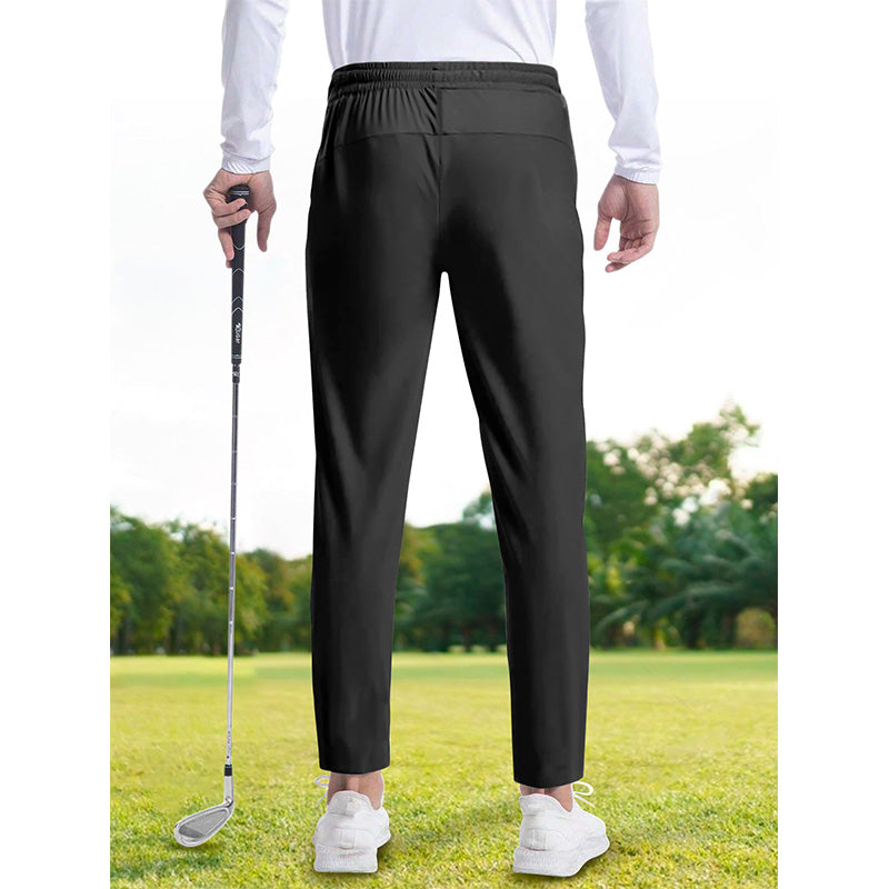 Mens Jogger Style Golf Pants, Quick Dry 100% Cotton Tapered Fit