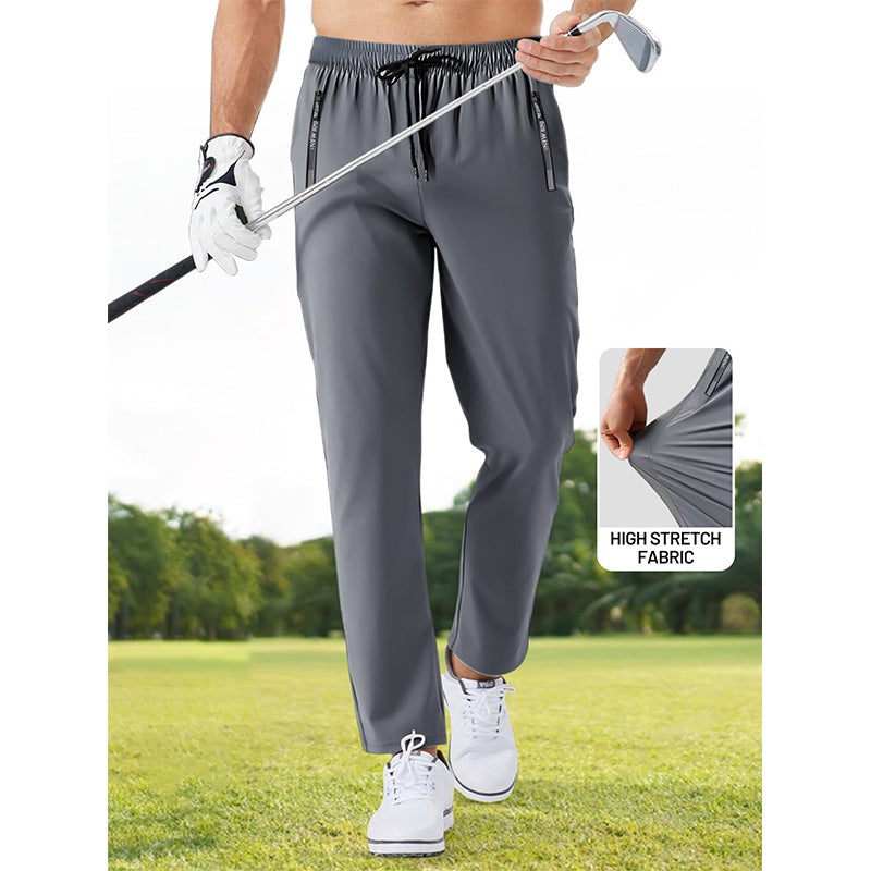 Mens Jogger Style Golf Pants, Quick Dry 100% Cotton Tapered Fit