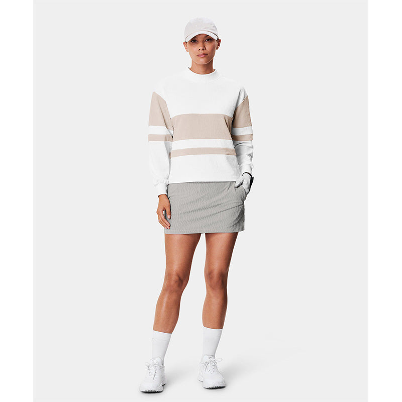 Women’s Golf Crewneck Pullover, 220g Quick-Dry Patchwork Jersey (OEM)