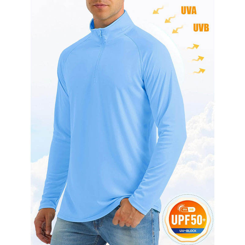 Mens 1/4 Zip Pullover 180g Poly-Spandex Jersey, Windproof OEM Screen Print