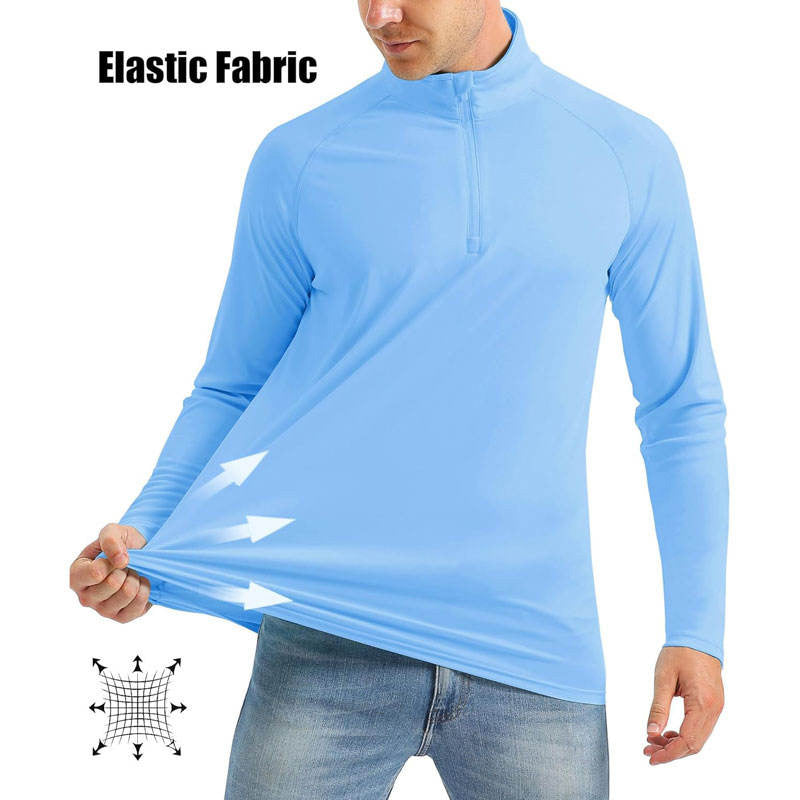 Mens 1/4 Zip Pullover 180g Poly-Spandex Jersey, Windproof OEM Screen Print