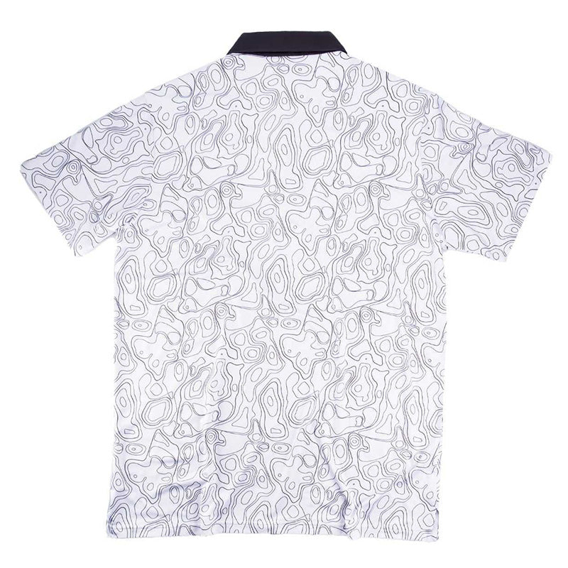 Men’s Golf Polo Shirt with Topographic Print – Quick-Dry Performance