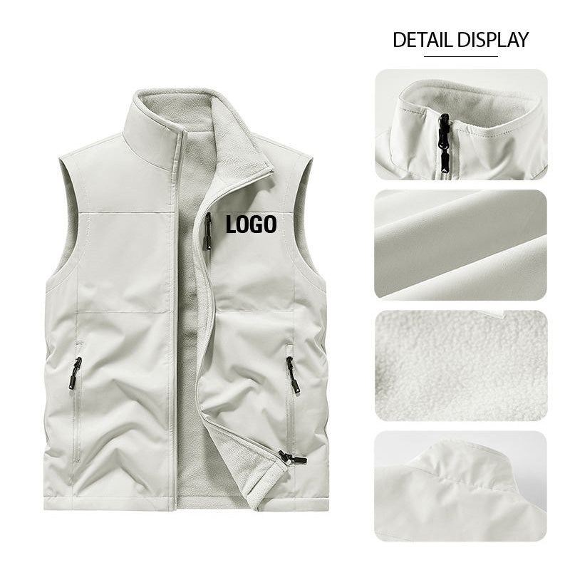 Mens Golf Vest 220g Waterproof Polyester Full-Zip OEM Private Label