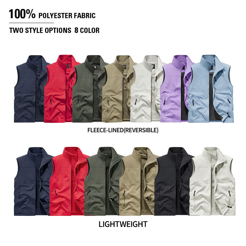 Mens Golf Vest 220g Waterproof Polyester Full-Zip OEM Private Label