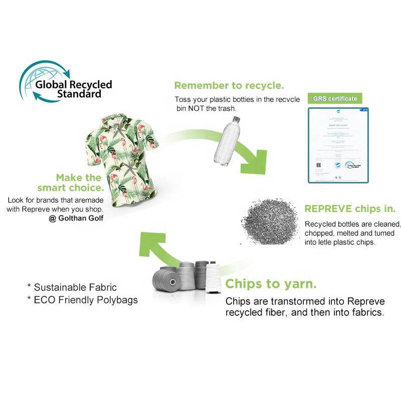 Men’s Printed Golf Polo Shirt – Lightweight, Quick-Dry & Stretch