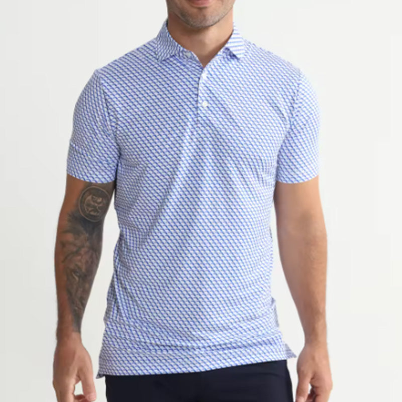 Men’s Printed Golf Polo Shirt – Lightweight, Quick-Dry & Stretch