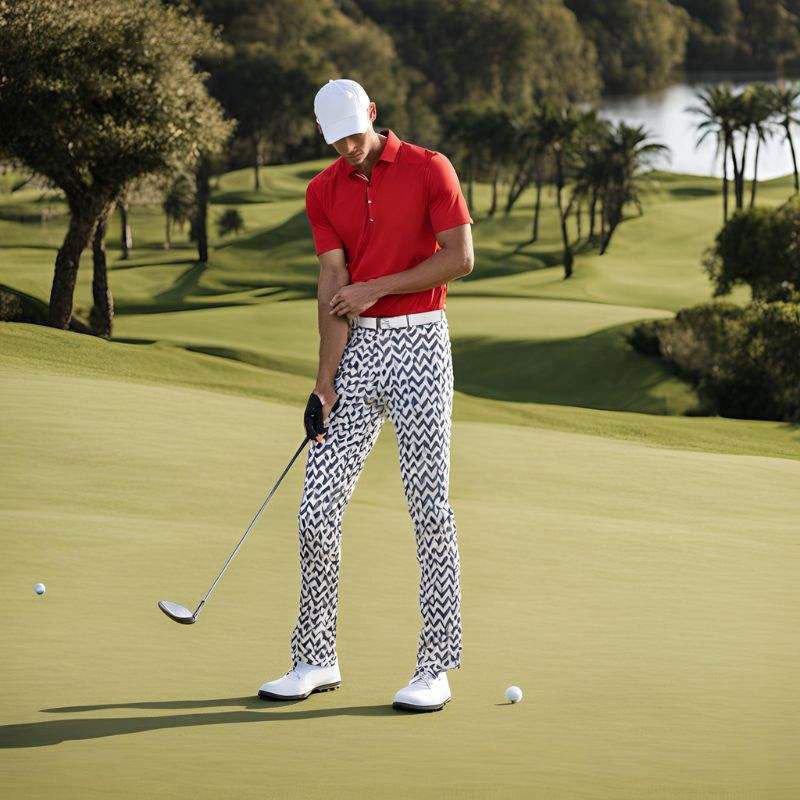 Plaid Golf Pants for Men – Lightweight Quick-Dry Printed Trousers OEM