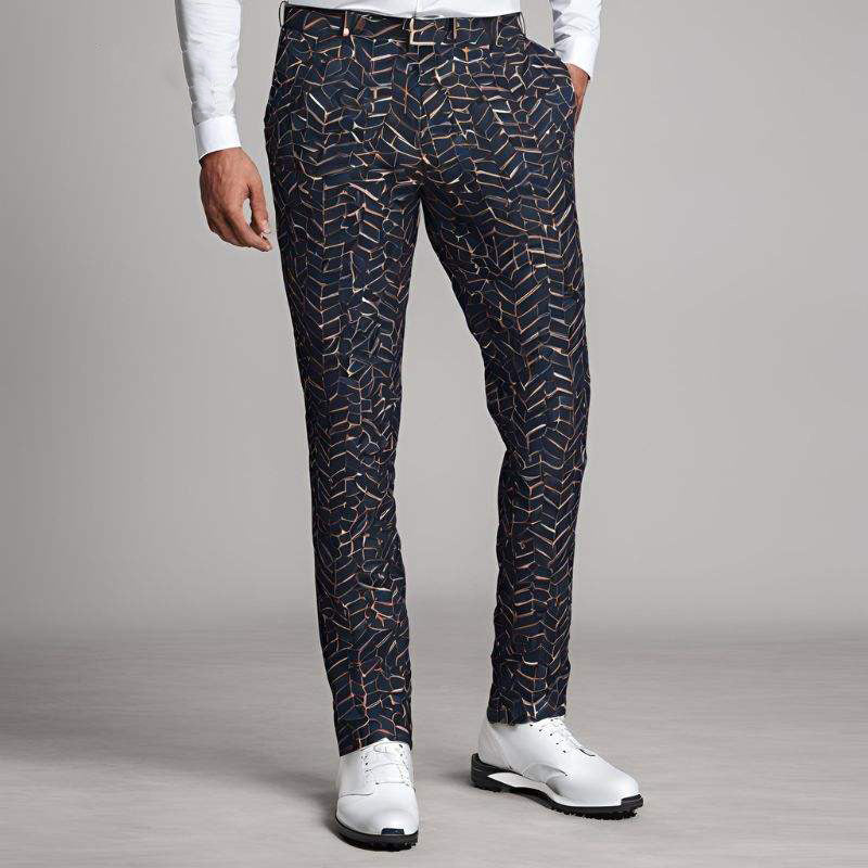 Plaid Golf Pants for Men – Lightweight Quick-Dry Printed Trousers OEM