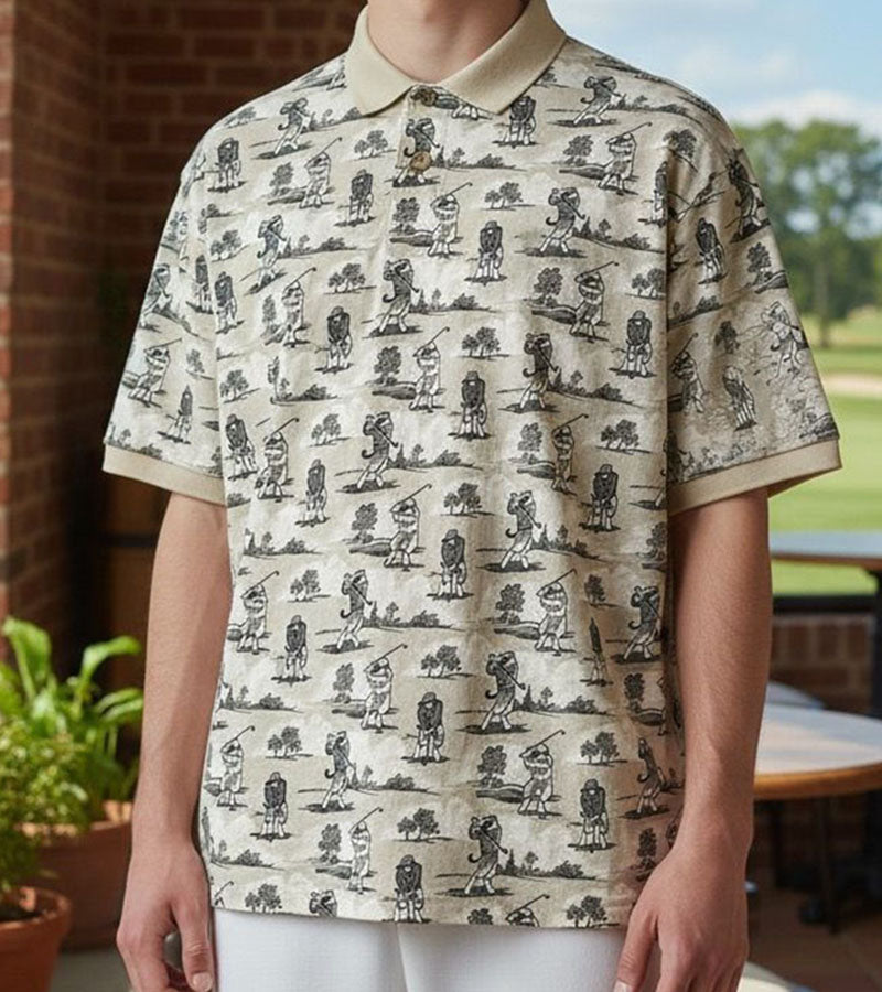 Printed polo shirt
