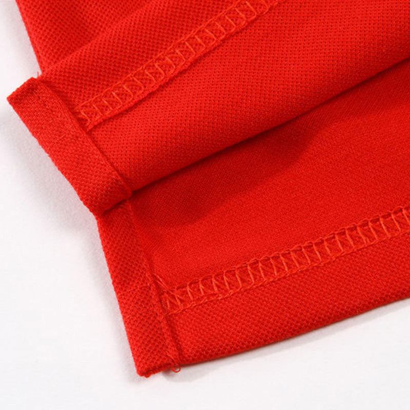 Red Breathable Golf Polo Shirt | 220gsm Poly/Cotton, Embroidery & Print OEM Supplier