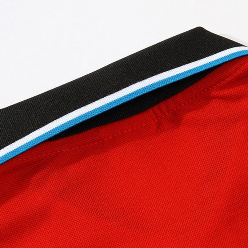 Red Breathable Golf Polo Shirt | 220gsm Poly/Cotton, Embroidery & Print OEM Supplier