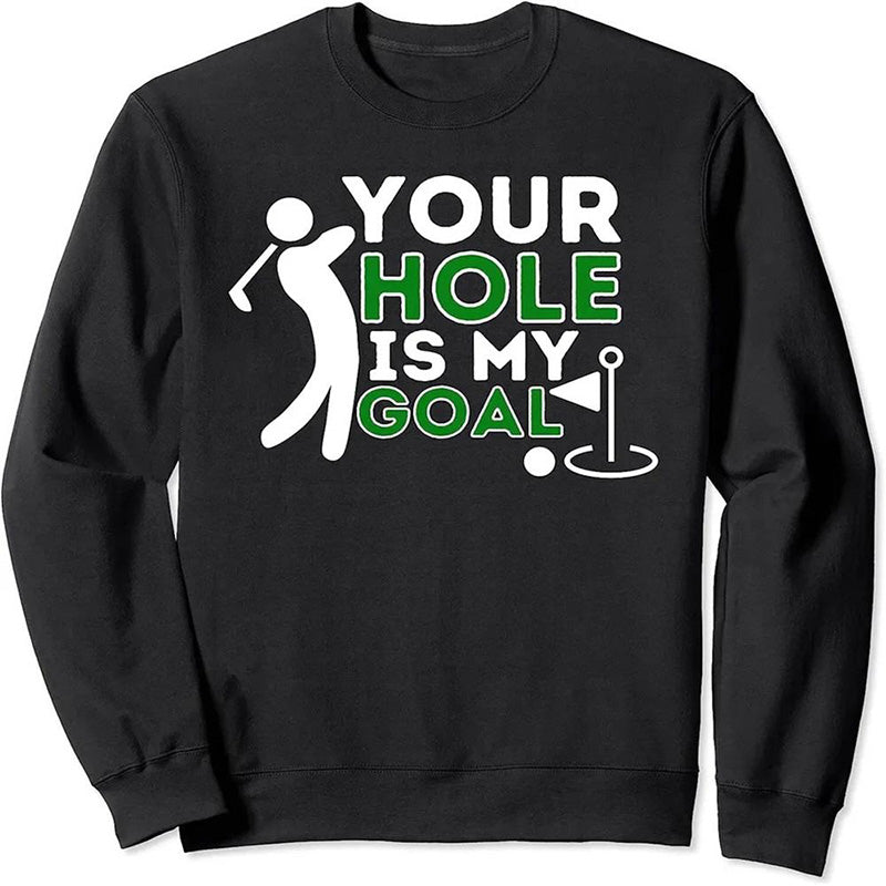 Vintage Golf Crewneck Sweatshirt with Puff Print, 330g Poly-Cotton